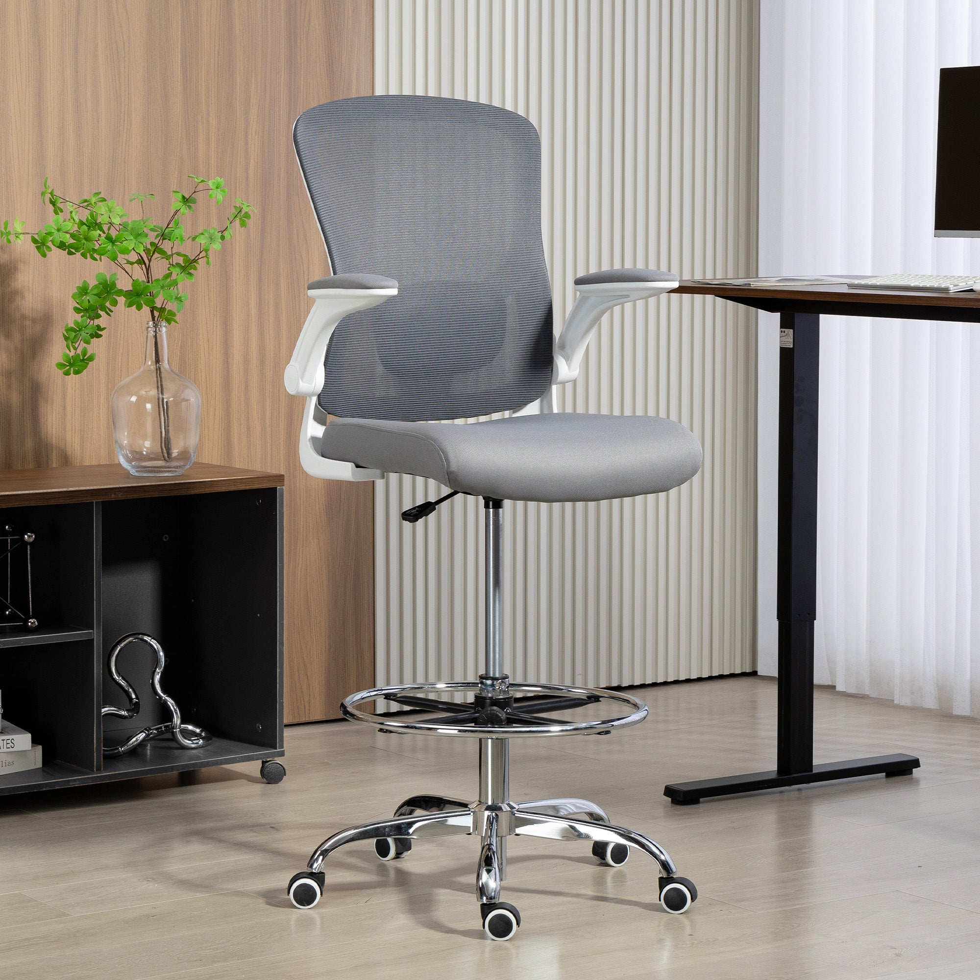 Kozy Draughtsman Chair, with Adjustable Lumbar - Charcoal Grey