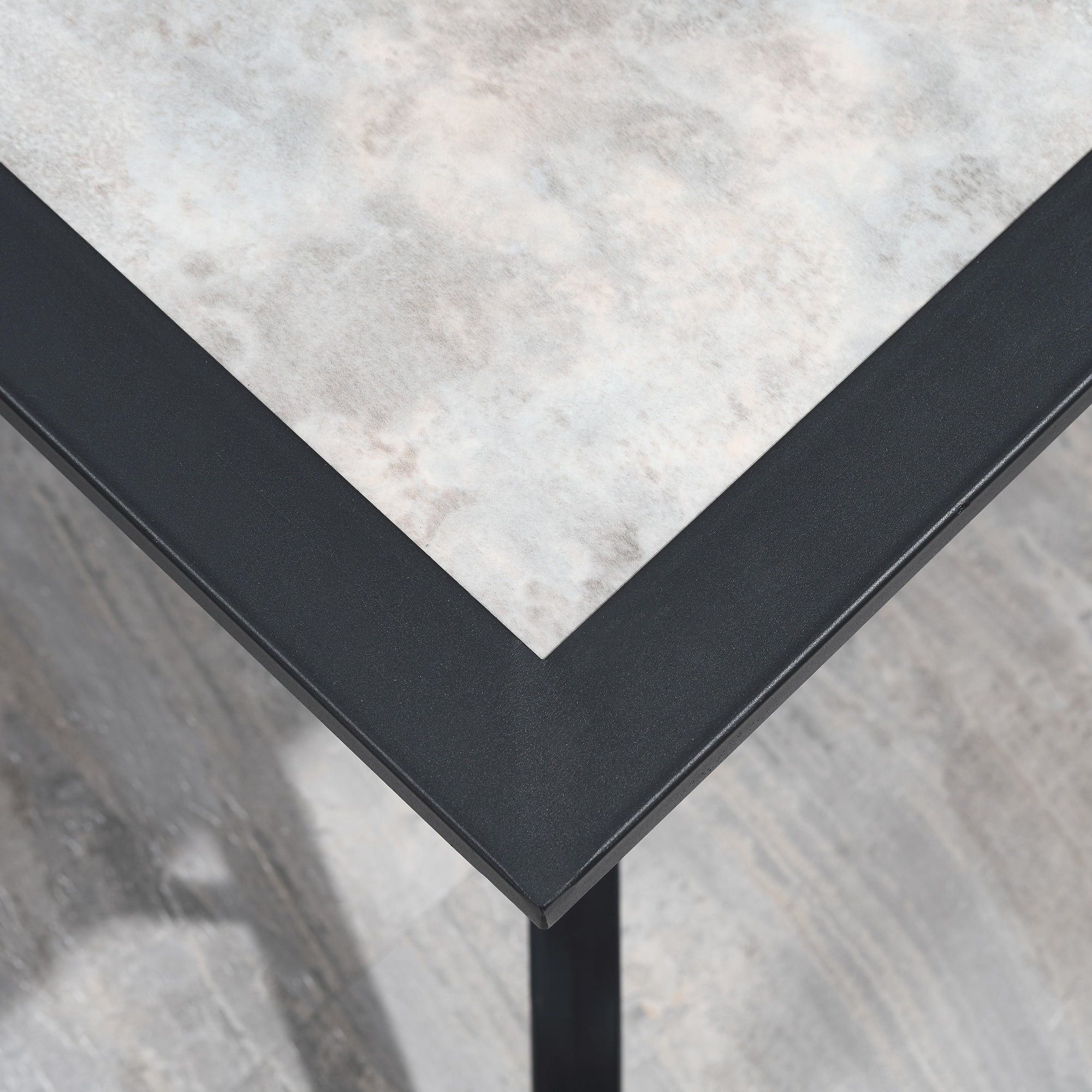 Kozy 7 Pieces Garden Dining Set, 6 Seater Garden Table and Chairs with Parasol Hole, Outdoor Furniture Armchairs and Stone-like Plastic Top Table with Breathable Mesh Fabric Seat, Grey