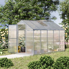 Outsunny 6x10ft Clear Polycarbonate Greenhouse Aluminium Frame Large Walk