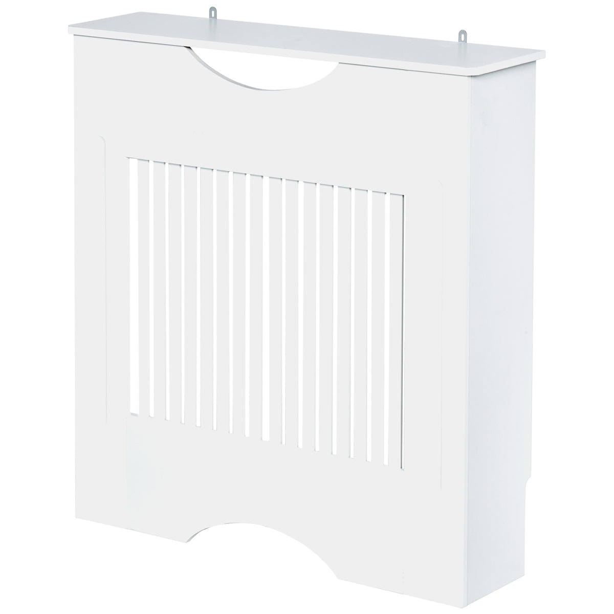 Kozy Painted MDF Radiator Cover Heater Cabinet Modern Slatted Home Furniture Living Room Bedroom Worktop White 82H x 78W x 19D