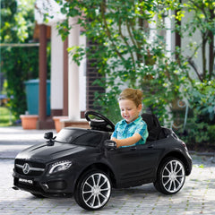 HOMCOM Kids Ride On Car Mercedes Benz GLA Licensed, 6V Battery Powered with Headlight, Music, Remote Control, High/Low Speed, Black