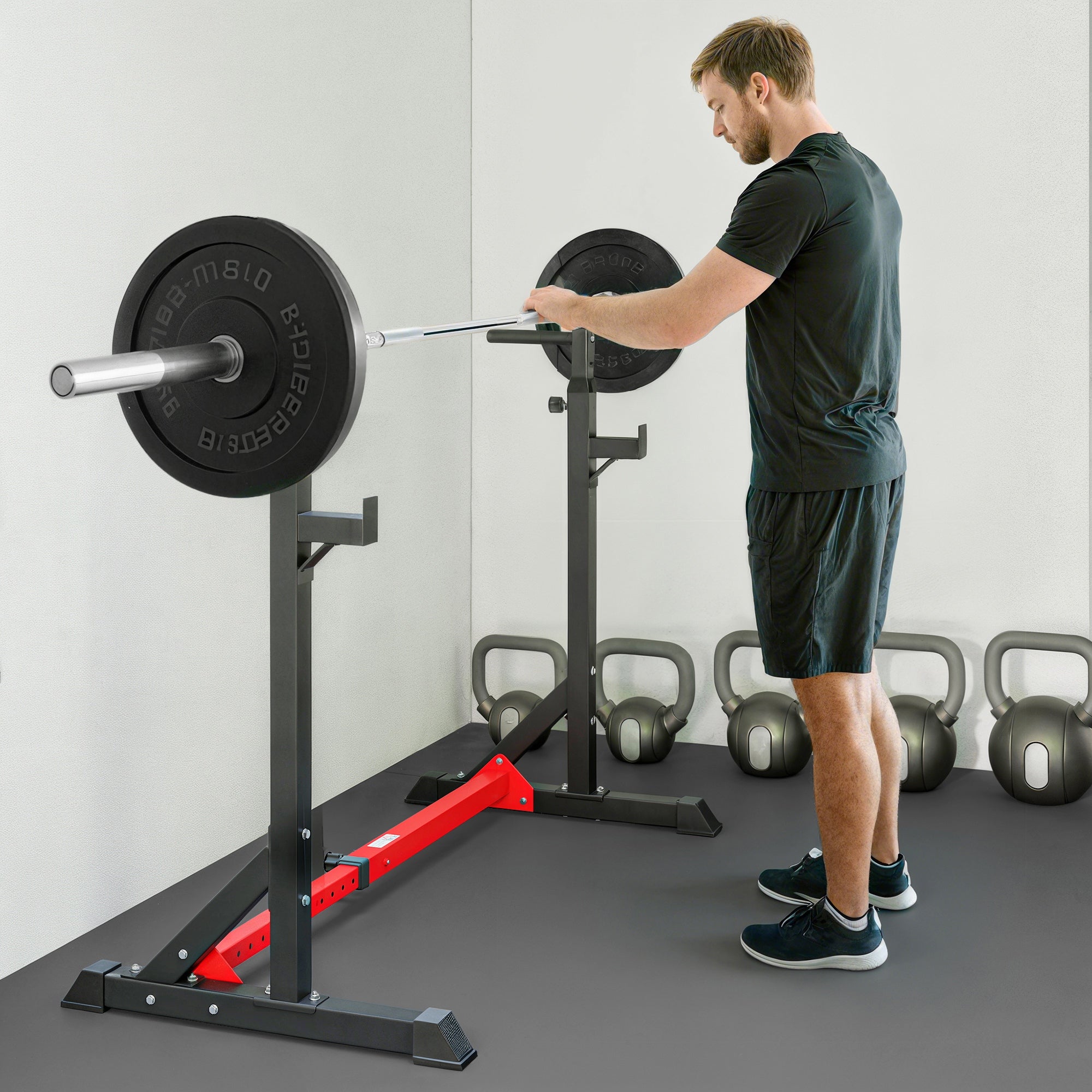 Kozy Barbell Rack, Width and Height Adjustable Dip Stand, Bench Press Rack for Home Gym Weight Lifting Fitness Workout, Max Load 150kg