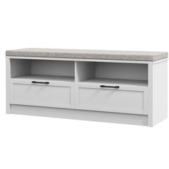 HOMCOM Entryway Bench: Padded Seating with Storage Drawers, Hallway Organiser, Beige | Aosom UK
