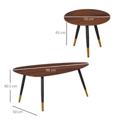 Kozy Set of Two Scandinavian-Style Coffee Tables - Walnut