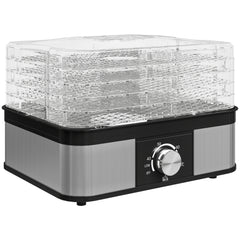 Kozy - 5 Tier Food Dehydrator, 245W Stainless Steel Food Dryer Machine with Adjustable Temperature for Drying Fruit, Meat, Vegetable, Jerky and Pet Treat, Black