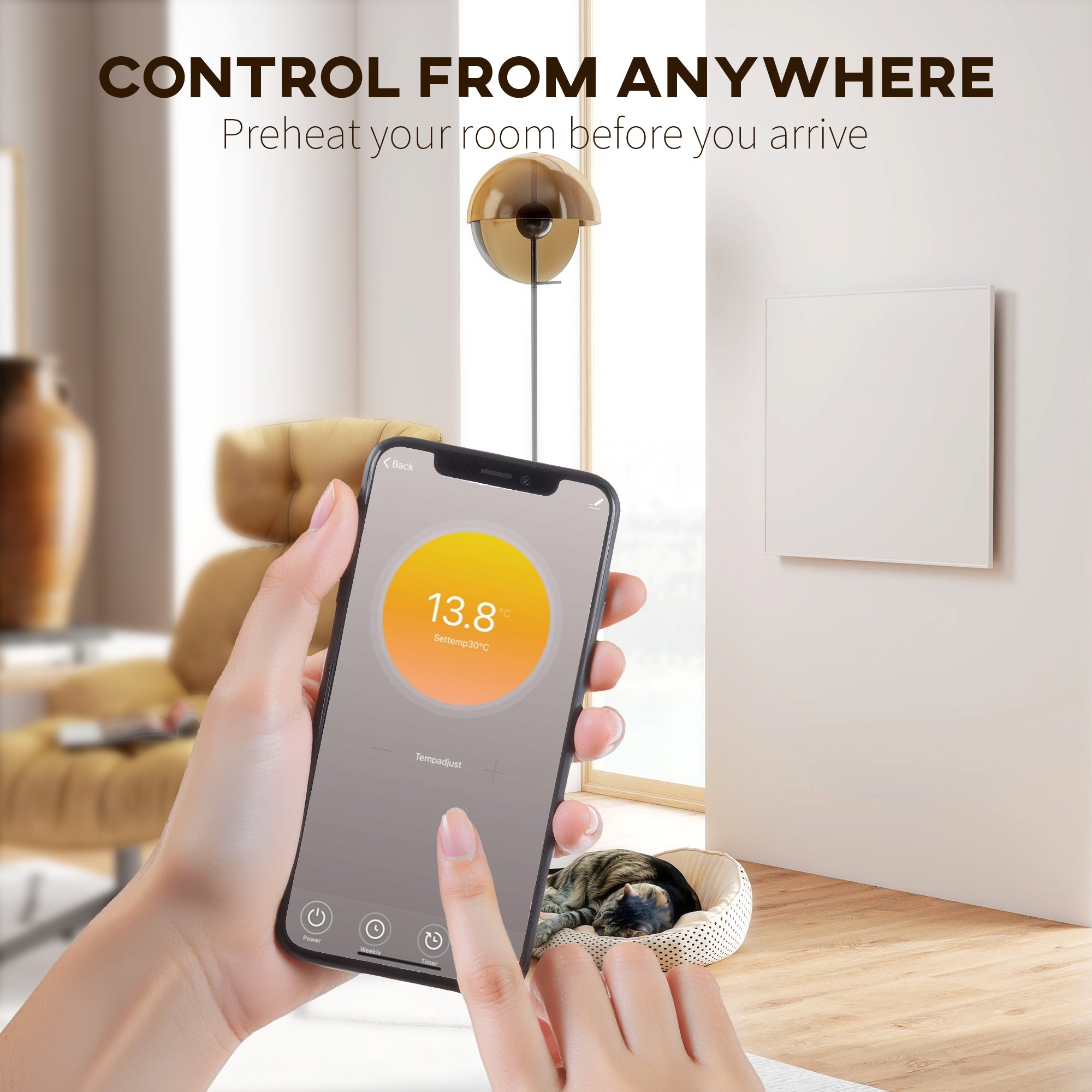 Kozy Wifi Smart Electric Heater, Far Infrared, Wall Mounted - 520W