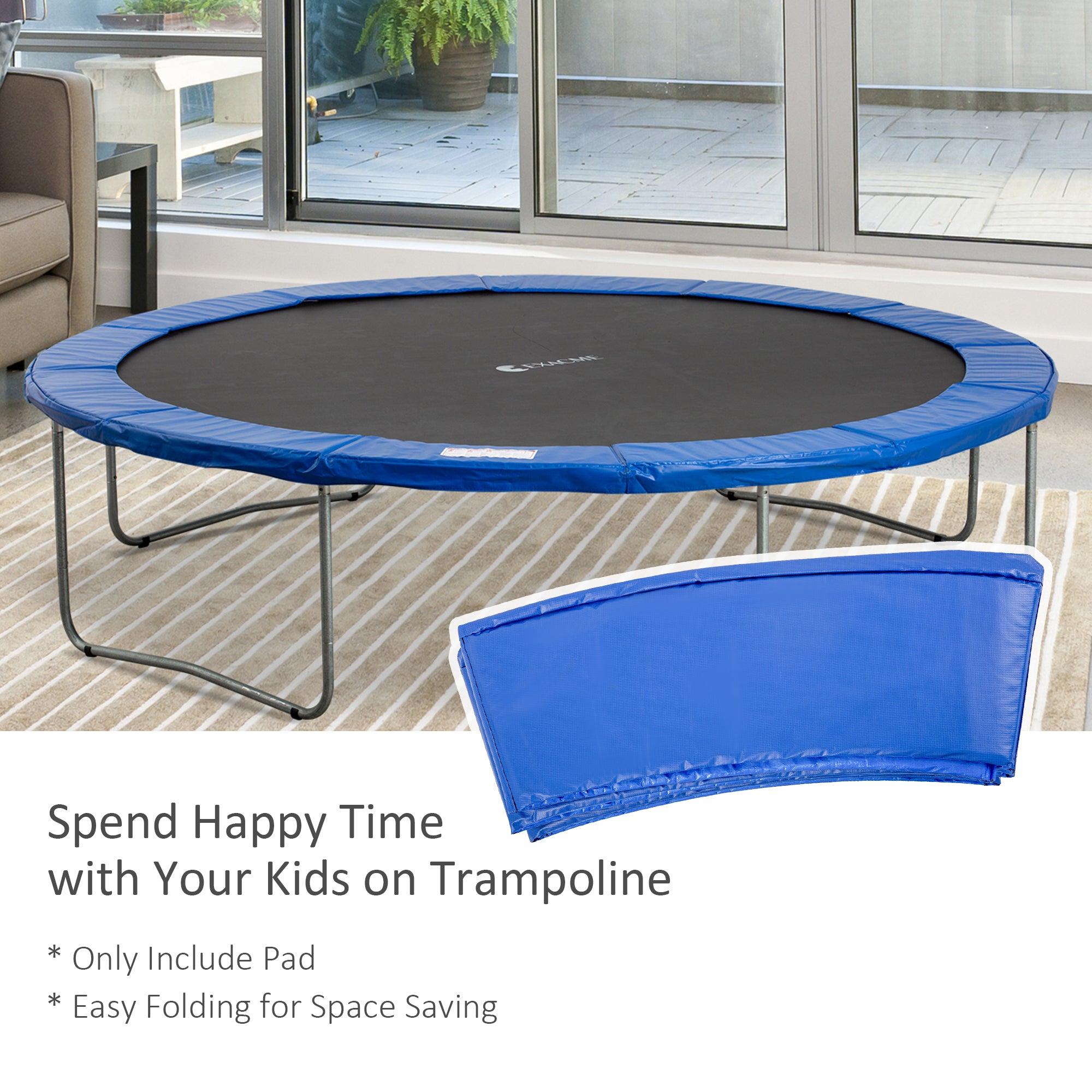 Homcom Safety Trampoline Pad, 13ft Surround Foam Padding, Outdoor Activity Protection, Blue and Green