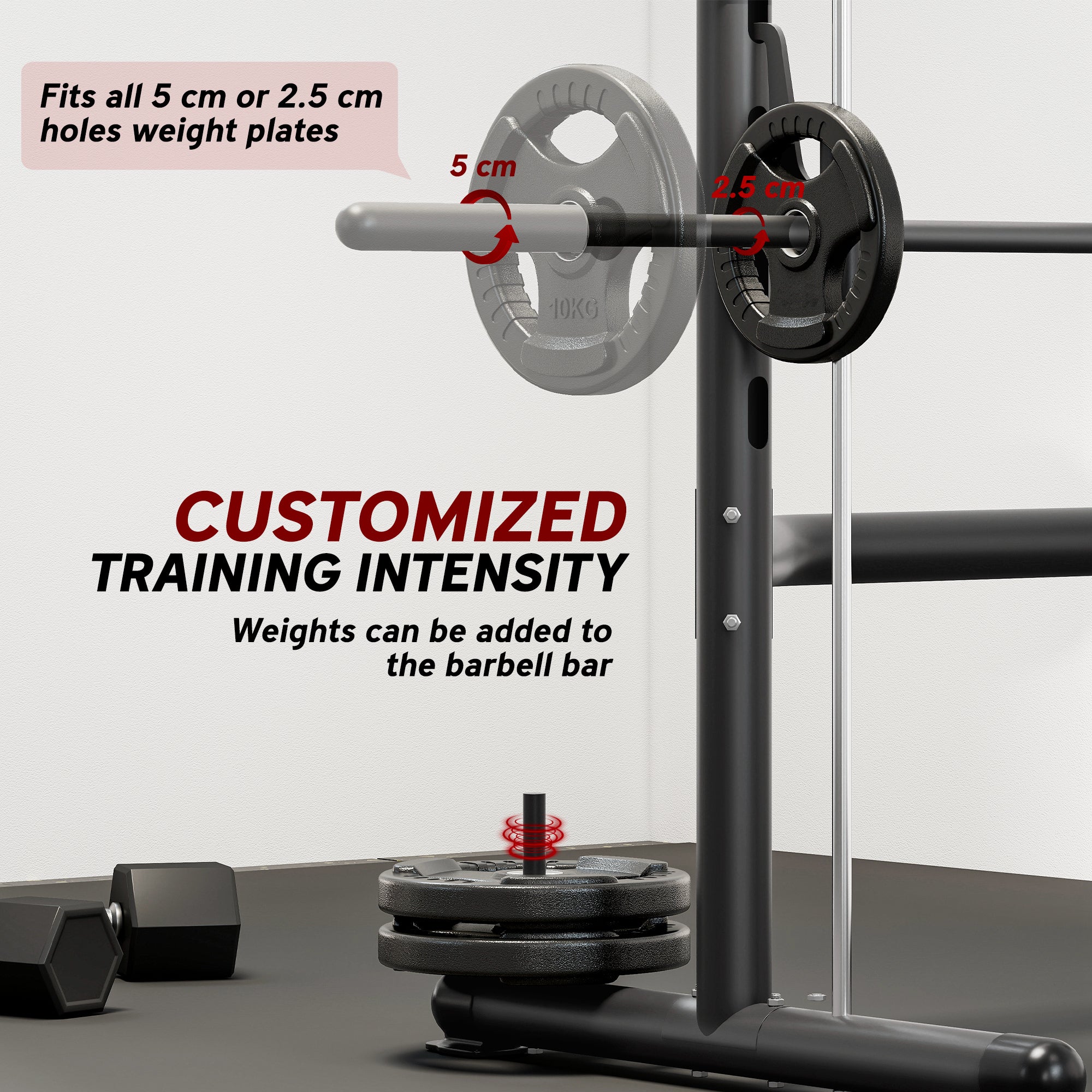 Kozy Adjustable Squat Rack, with Pull Up Bar, Barbell Bar for Home Gym