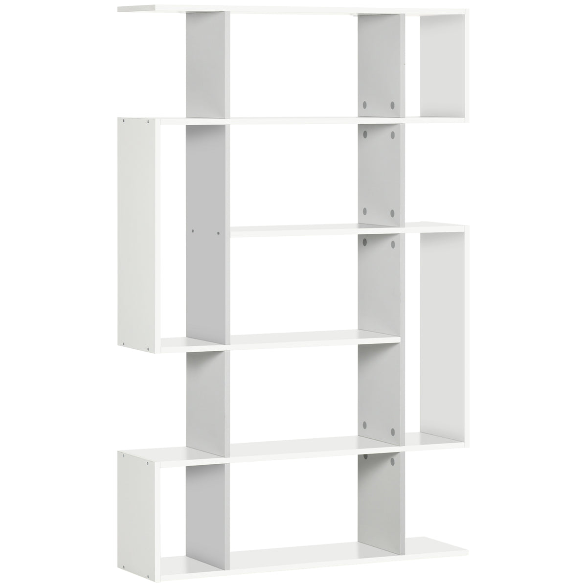 Kozy 5-Tier Bookshelf, Modern Bookcase with 13 Open Shelves, Freestanding Decorative Storage Shelving for Home Office and Study, White