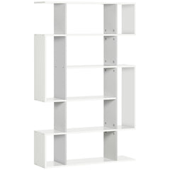 Kozy 5-Tier Bookshelf, Modern Bookcase with 13 Open Shelves, Freestanding Decorative Storage Shelving for Home Office and Study, White
