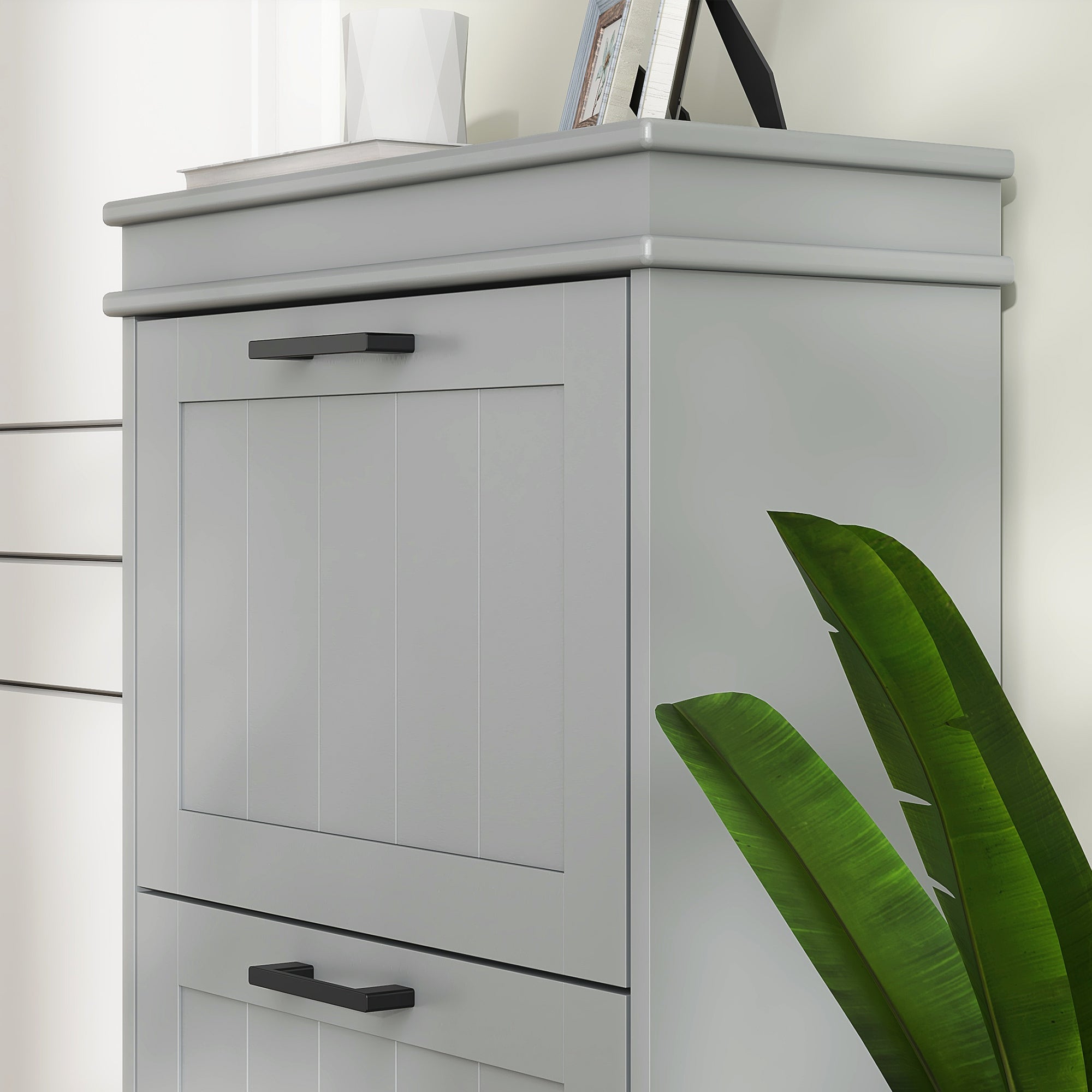 Kozy Three-Drawer Minimalistic Shoe Cabinet - Grey