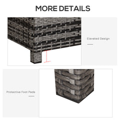 Kozy PE Rattan Garden Coffee Table, with Glass Table Top - Grey