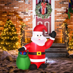 HOMCOM Inflatable Blow up Christmas Santa Claus 120cm LED Lighted Yard