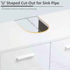 kleankin Pedestal Under Sink Cabinet: Bathroom Vanity Storage Cupboard with Adjustable Shelf, White Colour | Aosom UK