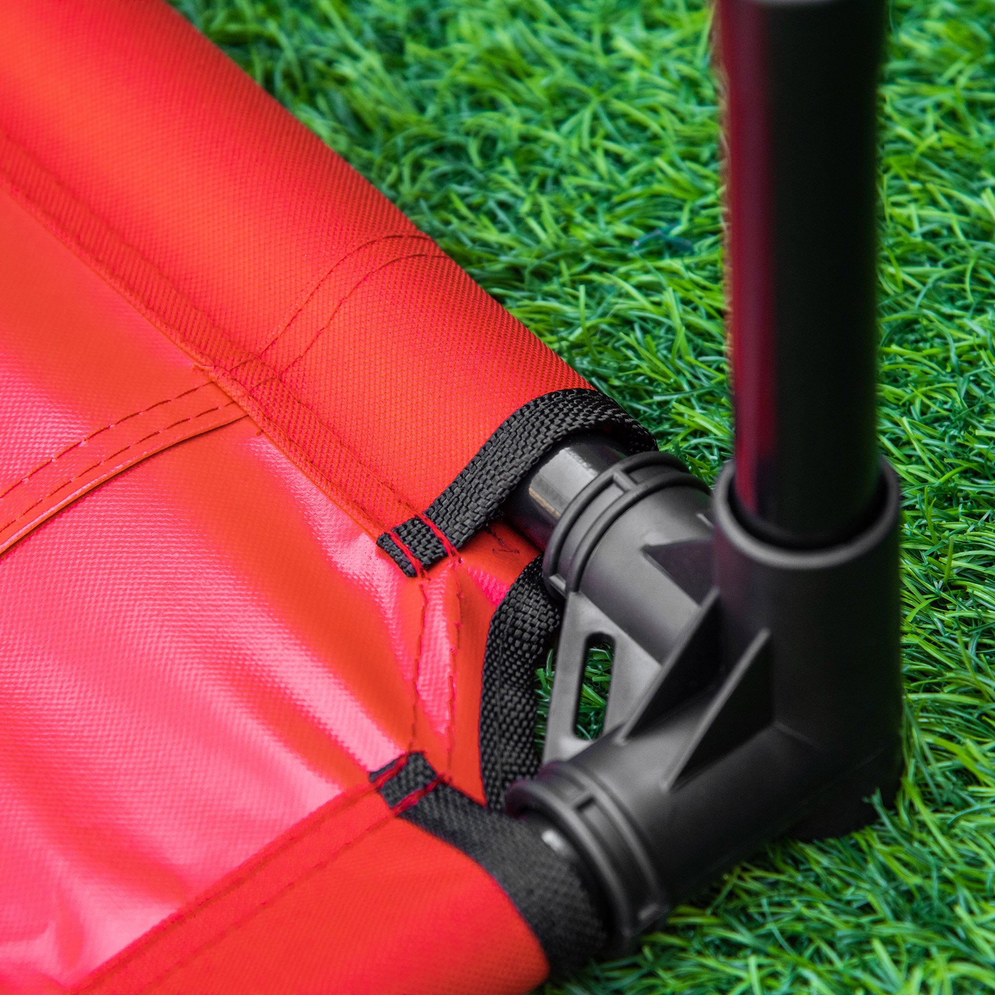 Kozy Raised Dog Bed Cat Elevated Lifted Portable Camping w/ Metal Frame Black and Red (Small)