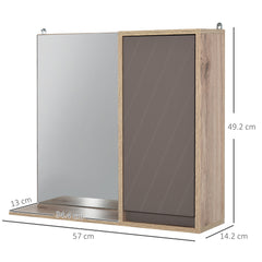 Kozy Bathroom Mirror Cabinet, Wall-Mounted Bathroom Cabinet with Mirror and Adjustable Inner Shelf,  57L x 14.2W x49.2H cm