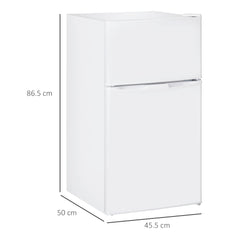 Kozy - 88L Under Counter Fridge Freezer, Small Refrigerator with 5-Setting, 3 Star Freezer Rating, White