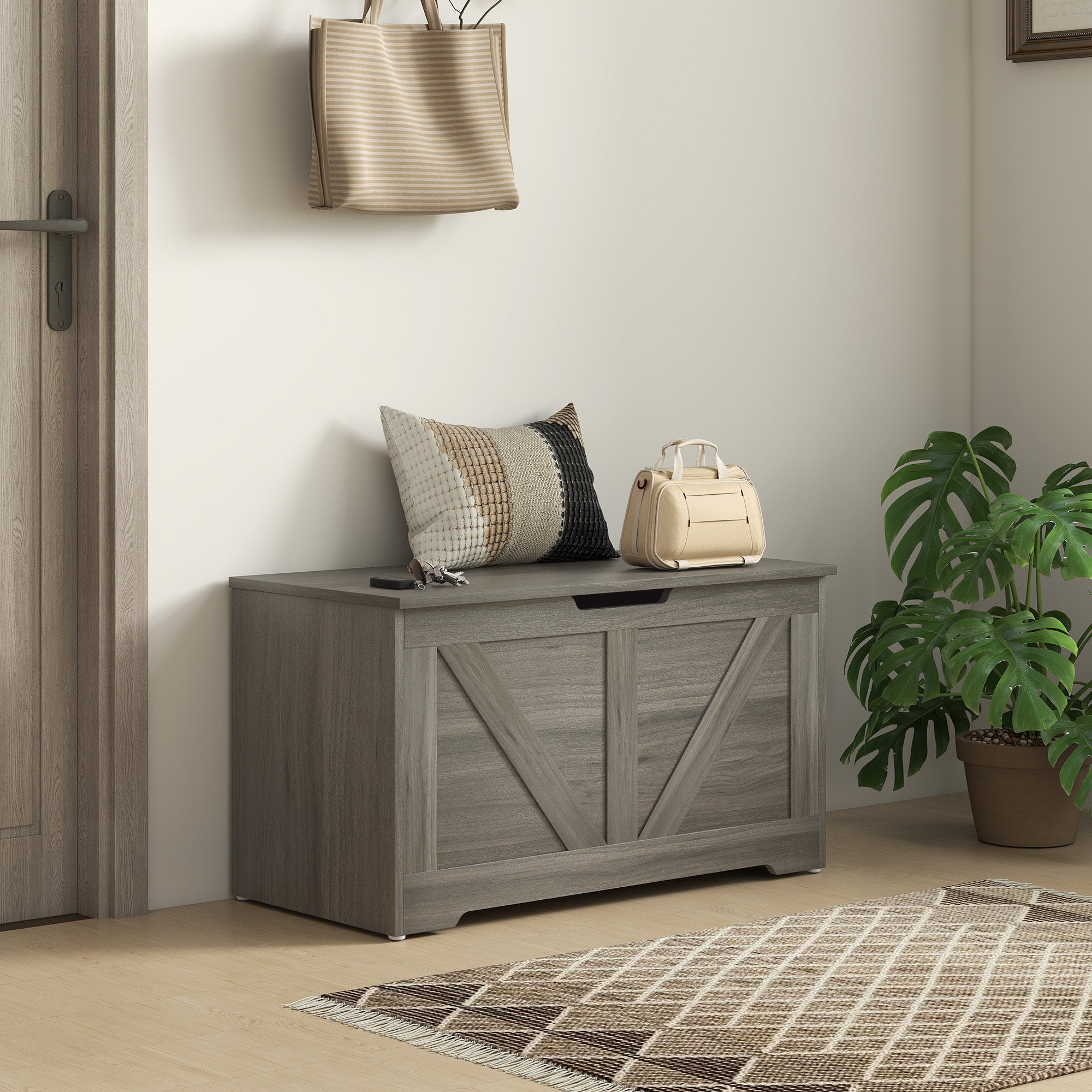 Kozy - 100L Home Storage Box, with Safety Hinges - Charcoal Grey