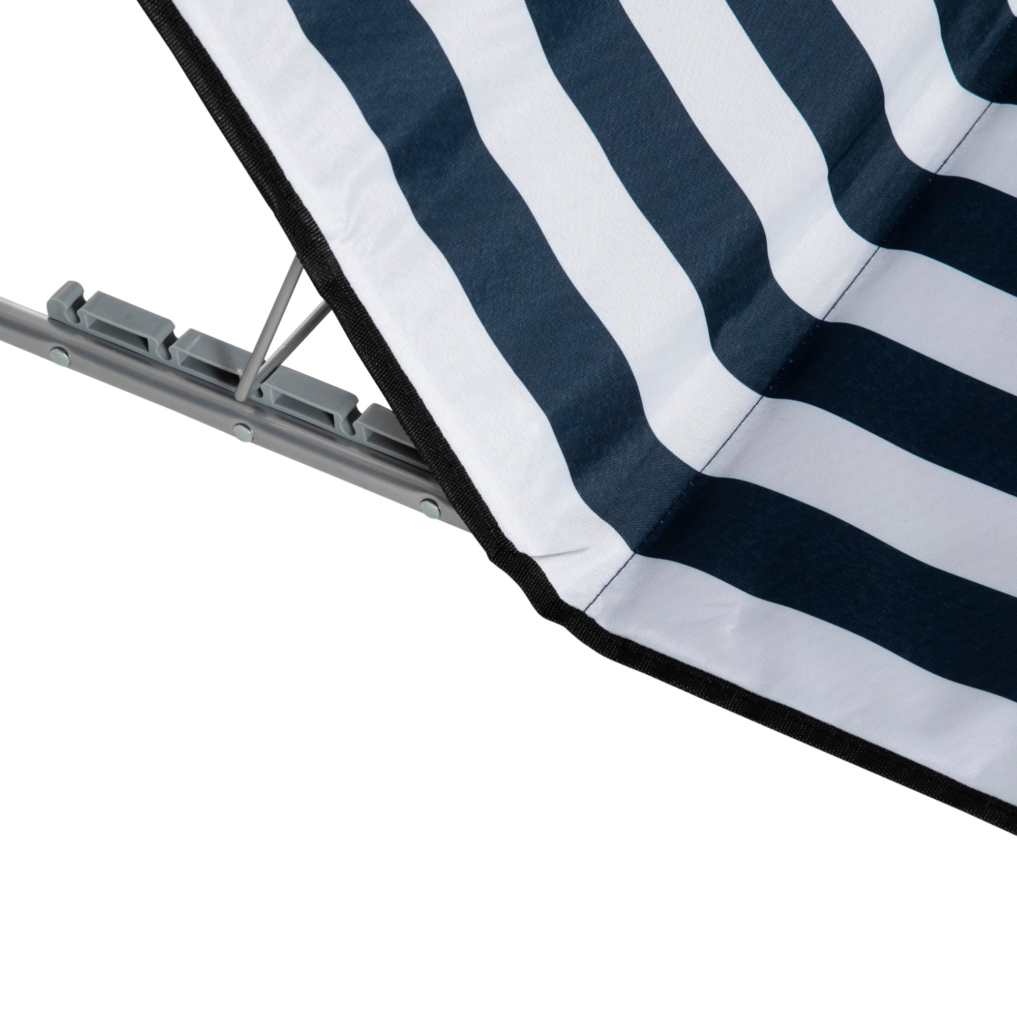 Kozy Set of 2 Foldable Garden Beach Chair Mat Lightweight Outdoor Sun Lounger Seats Adjustable Back Metal Frame PE Fabric Head Pillow w/ Carry Bag, Blue