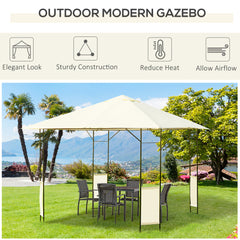 Outsunny 3x3m Garden Gazebo, Metal Frame, Water