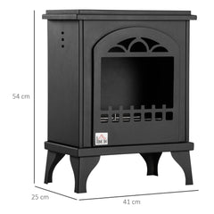 HOMCOM Free Standing Ethanol Fireplace, Bioethanol Heater Stove Fire with 1.5L Tank, 3 Hours Burning Time, Black