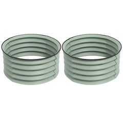 Outsunny Set of 2 Raised Garden Bed, Metal Planter Box with Safety Edging, Easy-to-assemble Stock Tank, Green | Aosom UK