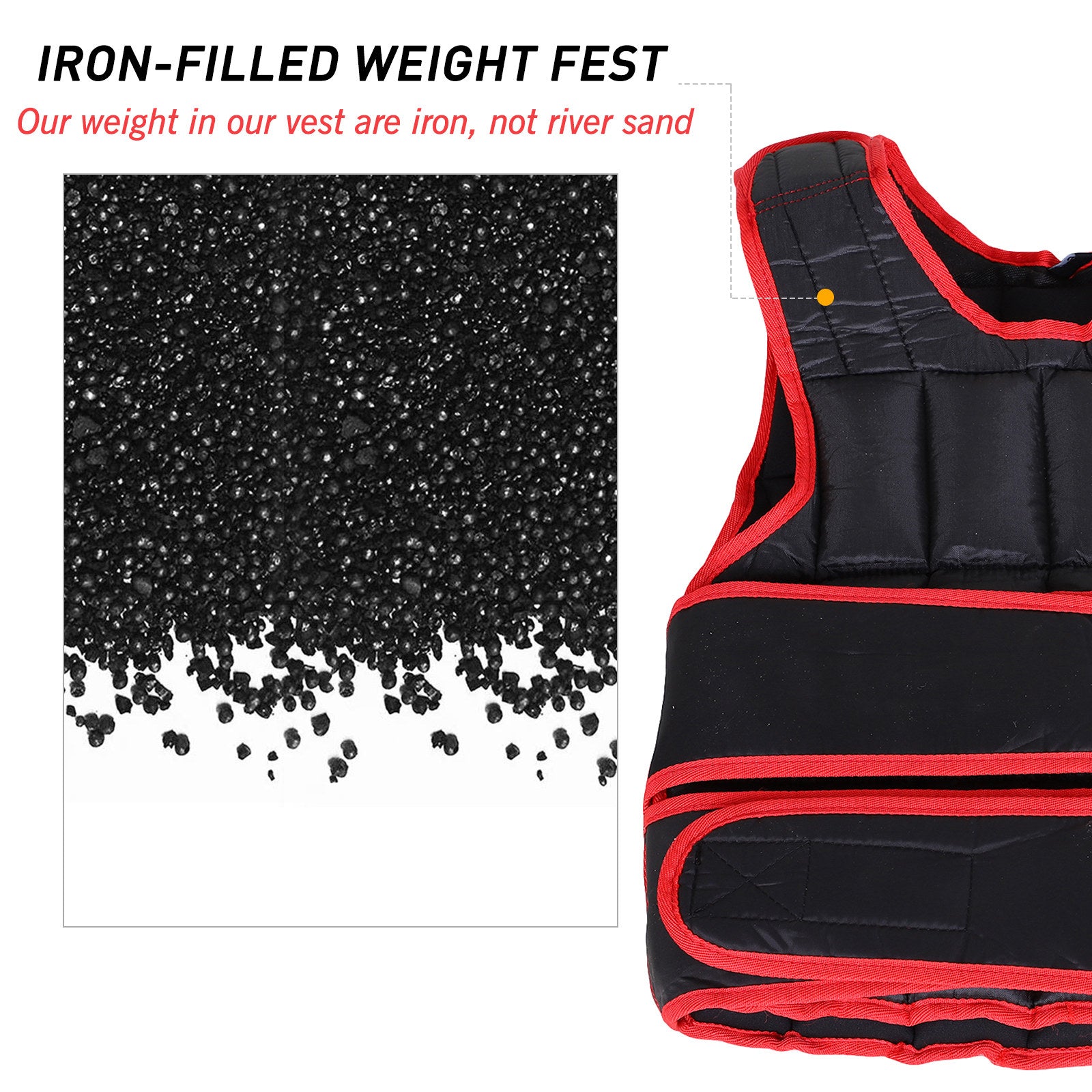 HOMCOM 10kg Adjustable Exercise Workout Metal Sand Weight Vest Red