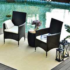Outsunny Waterproof Rattan Armchair Duo: Deep Coffee Garden Patio Seating with Cushions | Aosom UK