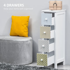 Kozy Chest of Drawers, 4 Drawer Dresser, Storage Organizer Toilet Tissue Cabinet for Bedroom, Bathroom