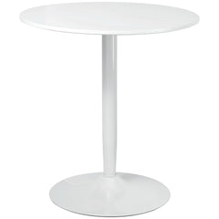 HOMCOM Round Dining Table, Modern Dining Room Table with Steel Base, Non-slip Foot Pad, Space Saving Small Dining Table, White | Aosom UK