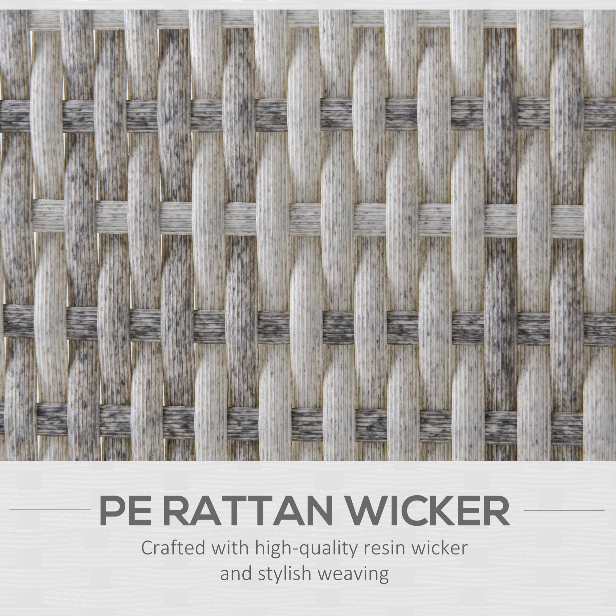 Kozy Single Seater Rattan Chair Sofa with Padded Cushions, All-Weather PE Wicker Weave Garden Armchair with Armrests, Grey