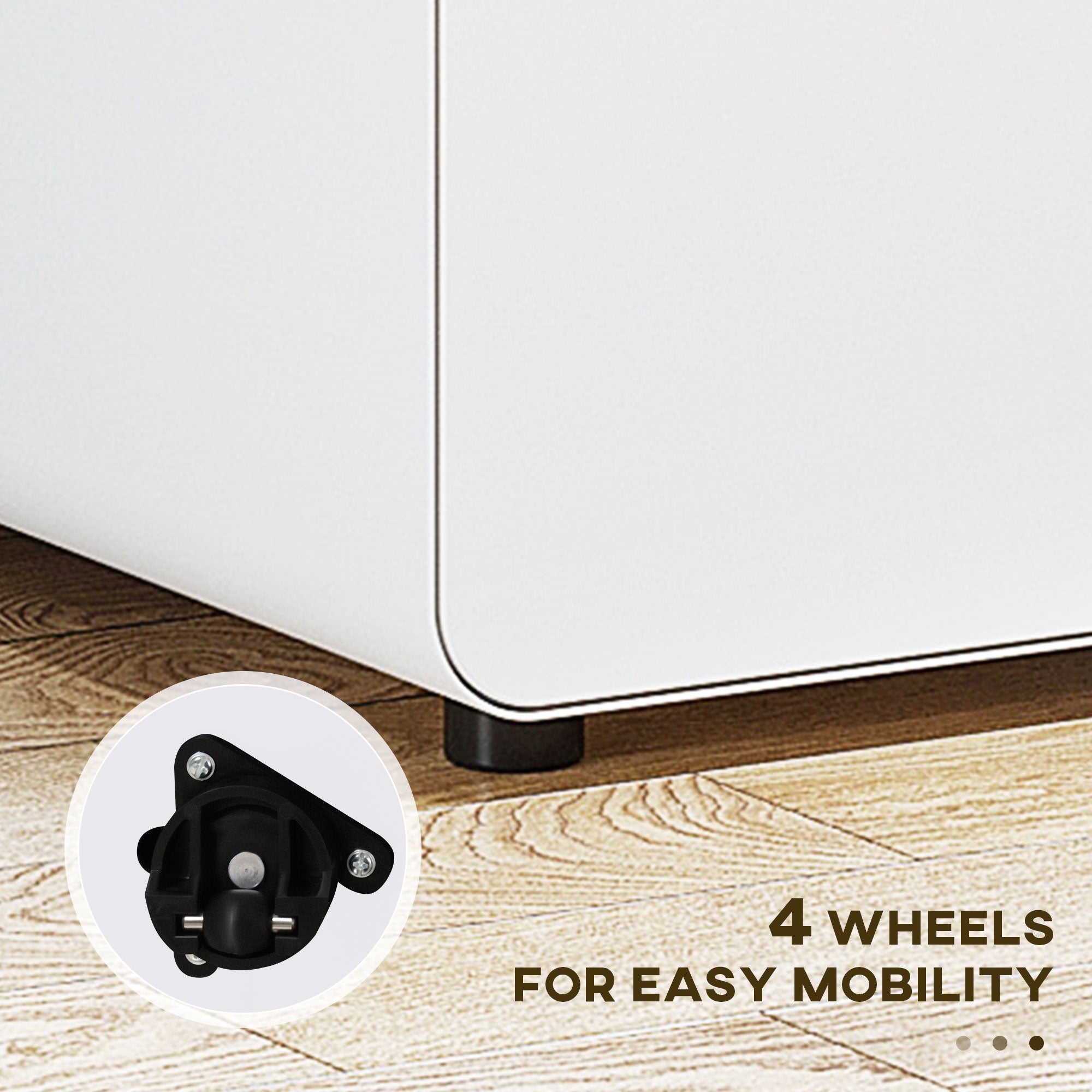 Kozy Lockable File Cabinet with 3 Drawers, Vertical Office Drawer for A4, Letter, Legal Size, Anti-tilt Design, Pre-Assembled Body, White