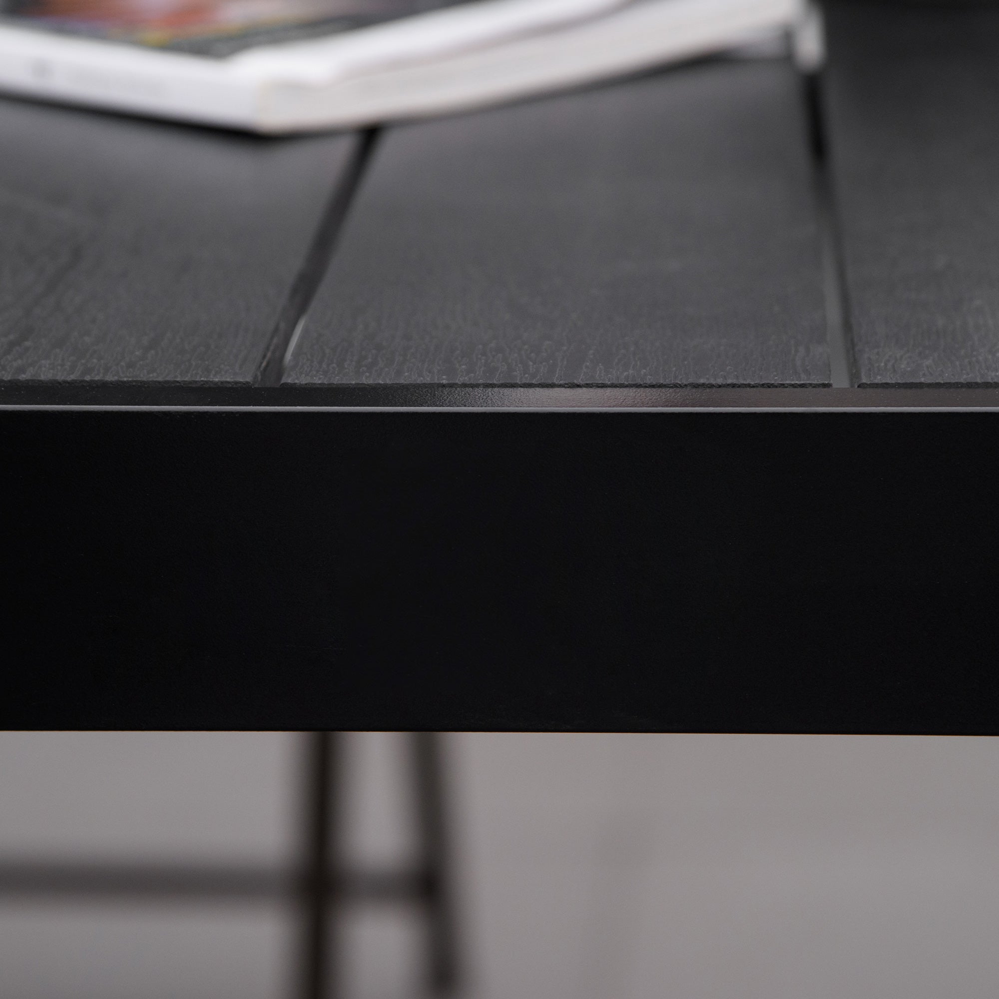 Kozy Aluminium Outdoor Garden Dining Table for 8 People, Faux Wood Top, for Garden, Patio, 190 x 90 x 74cm, Black