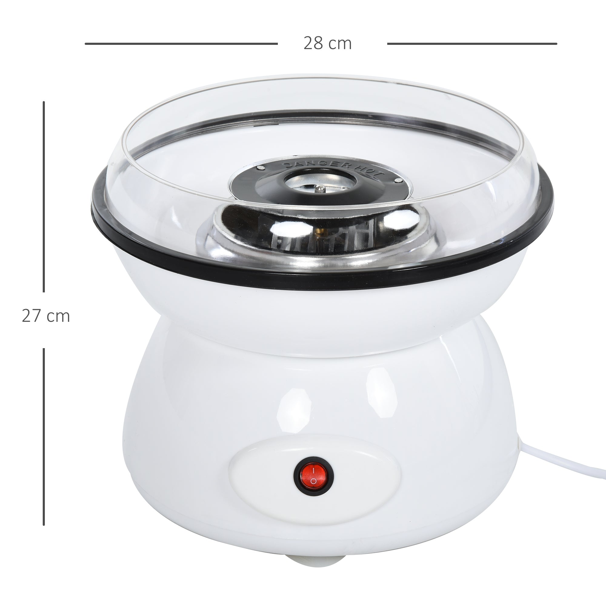 Kozy 450W Candy Floss Machine, Professional Automatic Cotton Candy Sweet Machine with Candyfloss Sticks, Spoon, Splash Guard, Non-Slip Base for Birthday Christmas Wedding Party, Funfair Style, White