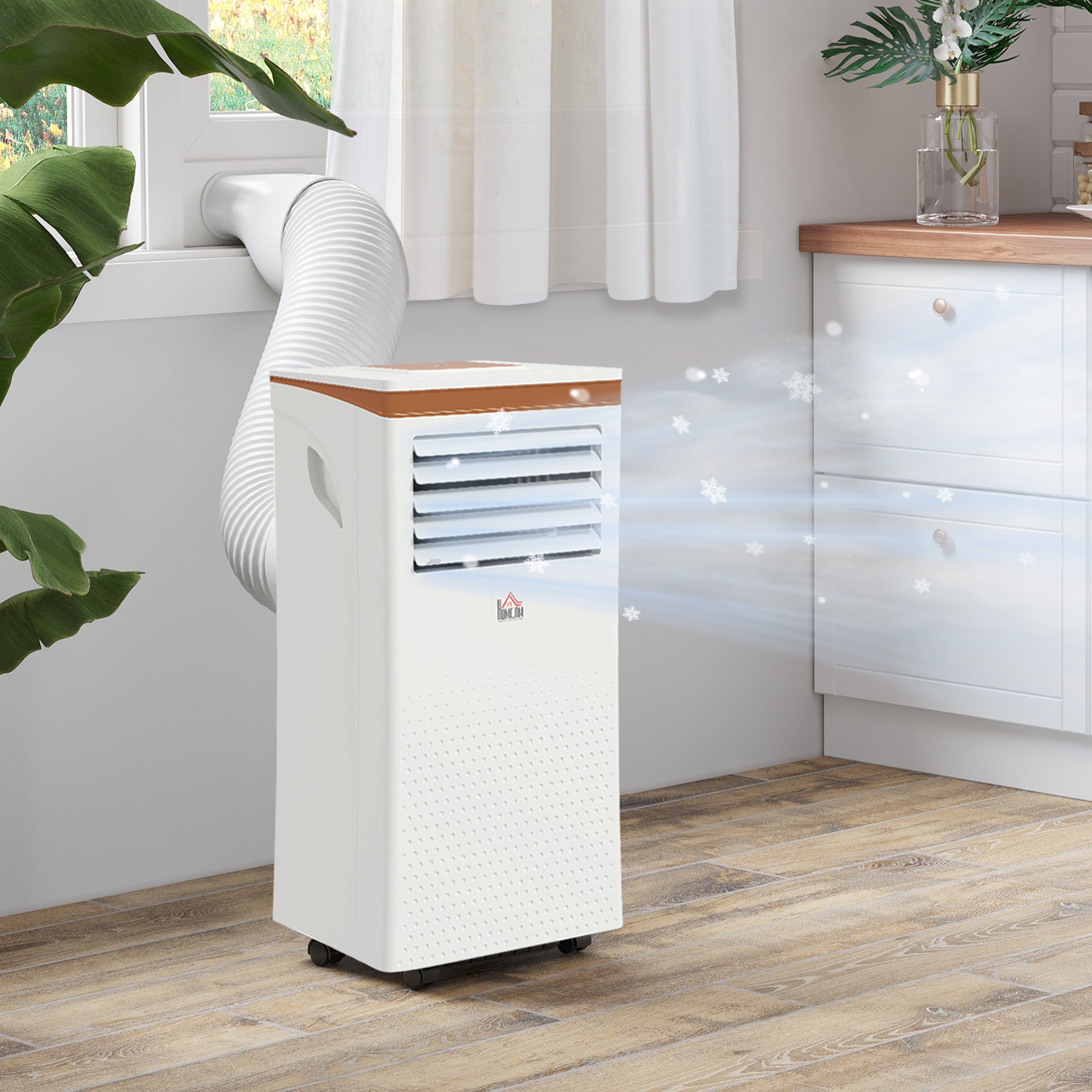 Kozy Portable Air Conditioner 10000 BTU, 4-in-1 Mobile Air Conditioning Unit with Cooling, Fan, Dehumidifier & Sleep Mode, LED Display, Remote Control, 24H Timer, Window Kit for Rooms up to 30㎡