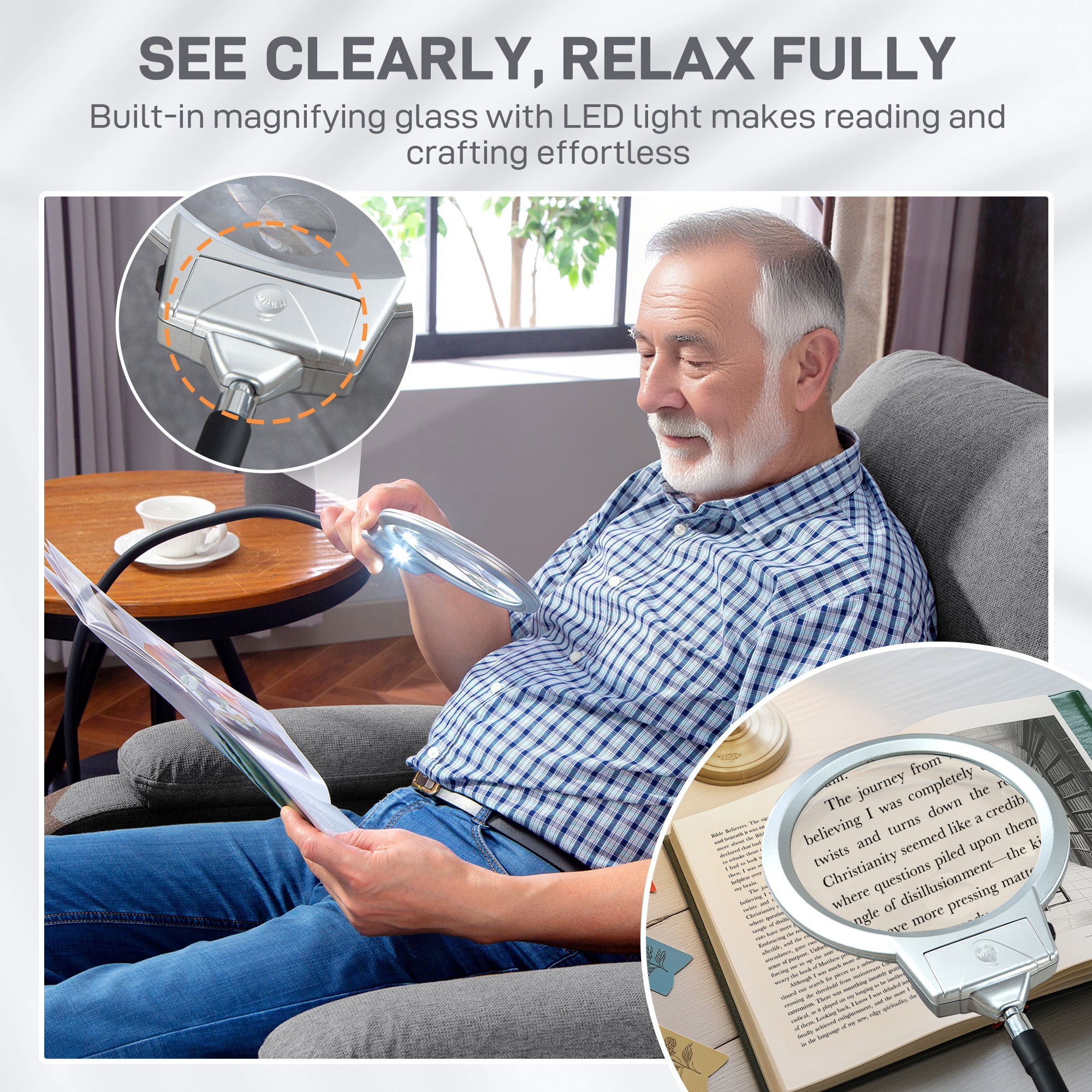 Kozy - Electric Rise/Recline Armchair, with Reading Light - Grey