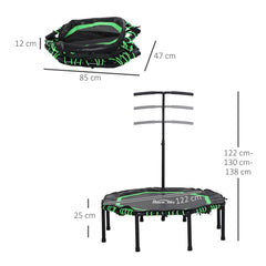 Kozy 48" Octagonal Mini Fitness Rebounder Trampoline Indoor Outdoor Foldable Mini Jumper with Adjustable Handle, Green