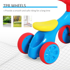HOMCOM Toddler Balance Ride-On, Training Walker with Rubber Wheels, Safe and Fun, Blue | Aosom UK