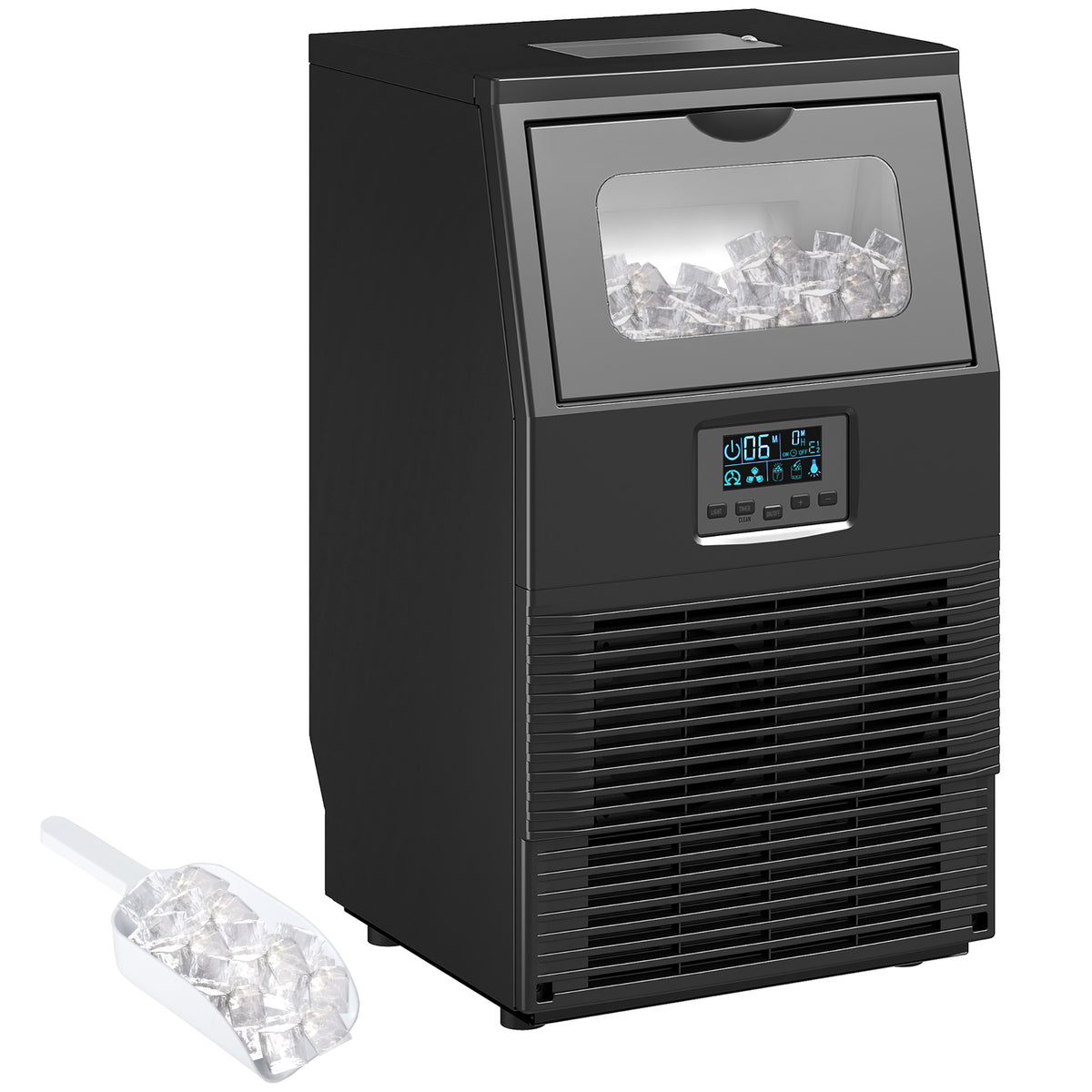 Kozy Commercial Ice Maker with 4kg Ice Storage - Black