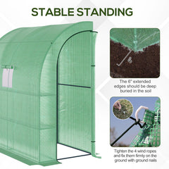 Kozy Small Lean to Greenhouse 3-Tier with Shelves Outdoor, Green
