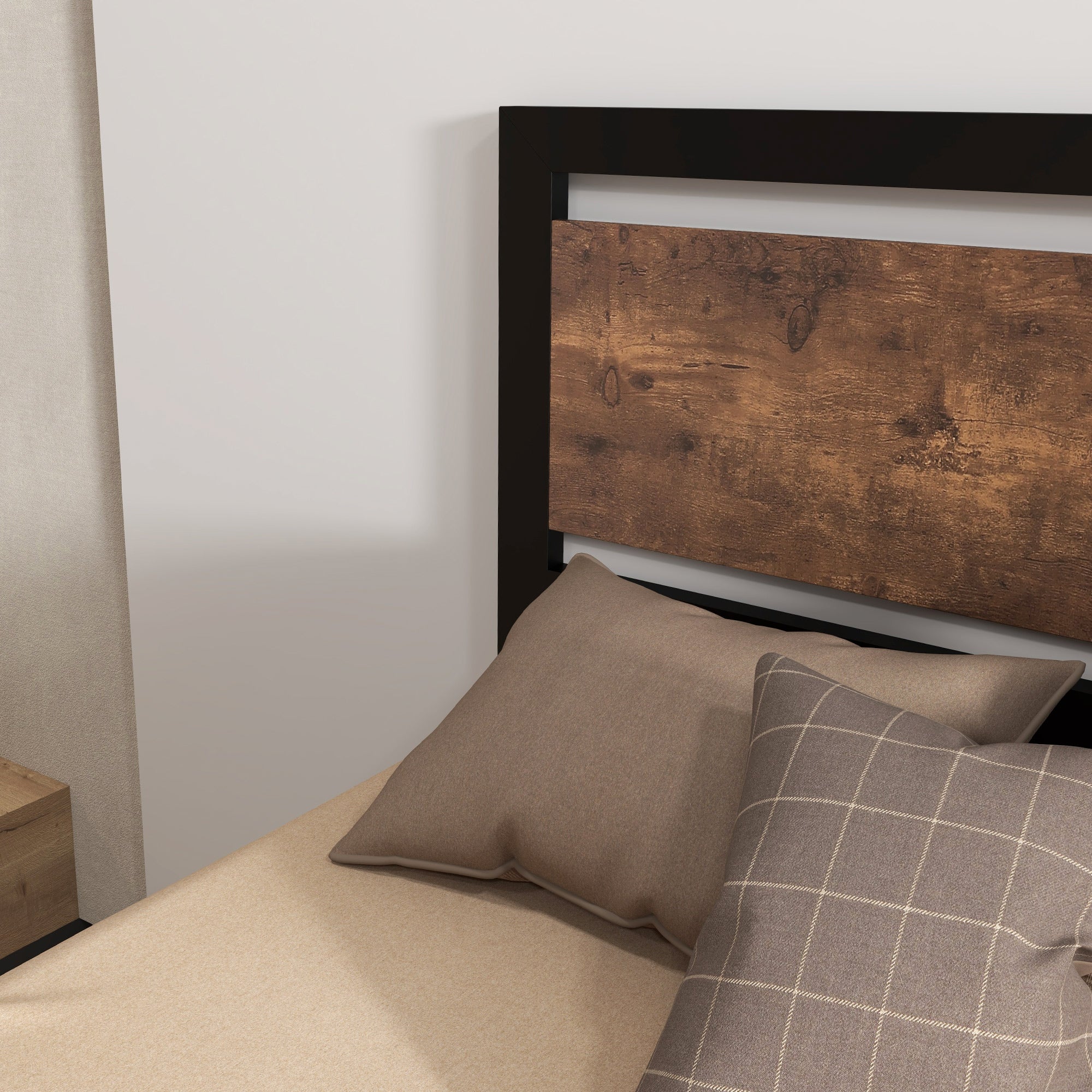 Kozy Single Size Metal Bed Frame with Headboard & Footboard, Strong Slat Support Solid Bedstead Base w/ Underbed Storage Space, Bedroom Furniture For Adults