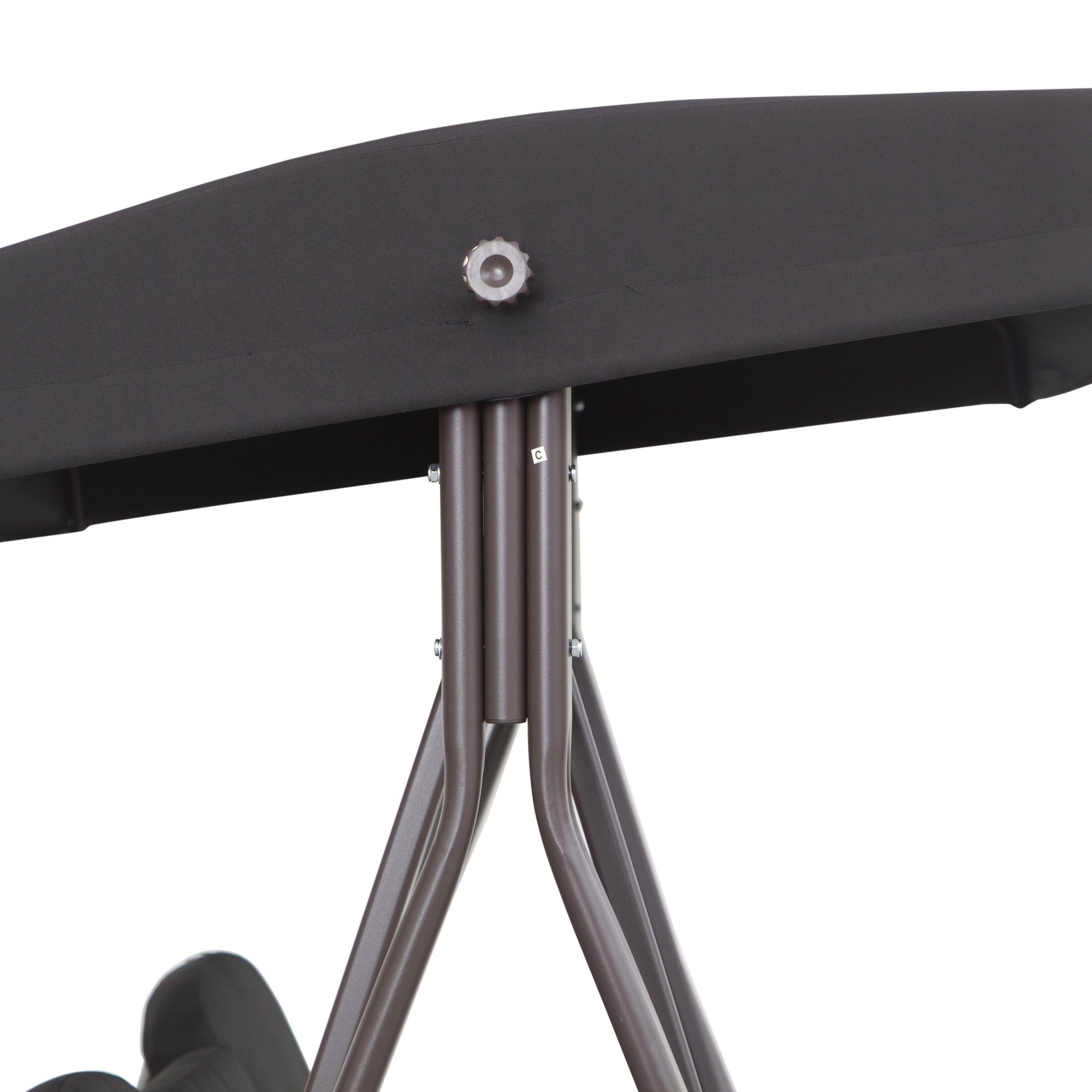 Kozy Swing Chair Hammock Chair 3 Seater Canopy Cushion Shelter Outdoor Bench Black