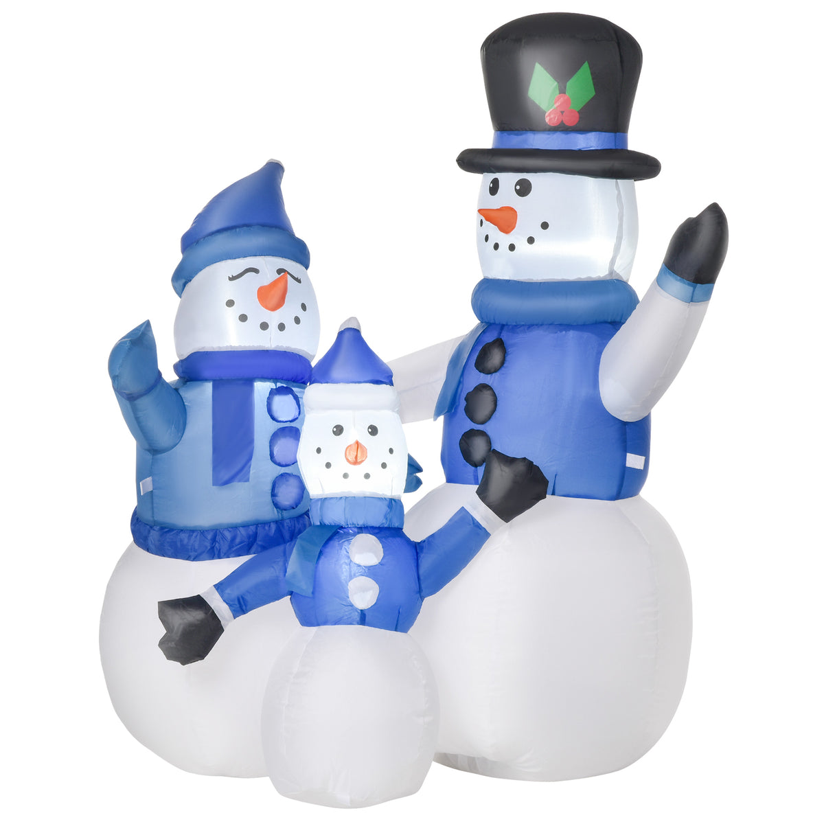 Kozy 4ft Inflatable Christmas Snowmen Family Xmas LED Outdoor Indoor Holiday Decorations Yard