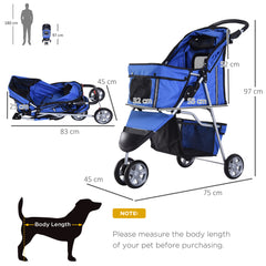 PawHut Pet Stroller for Dogs, Three