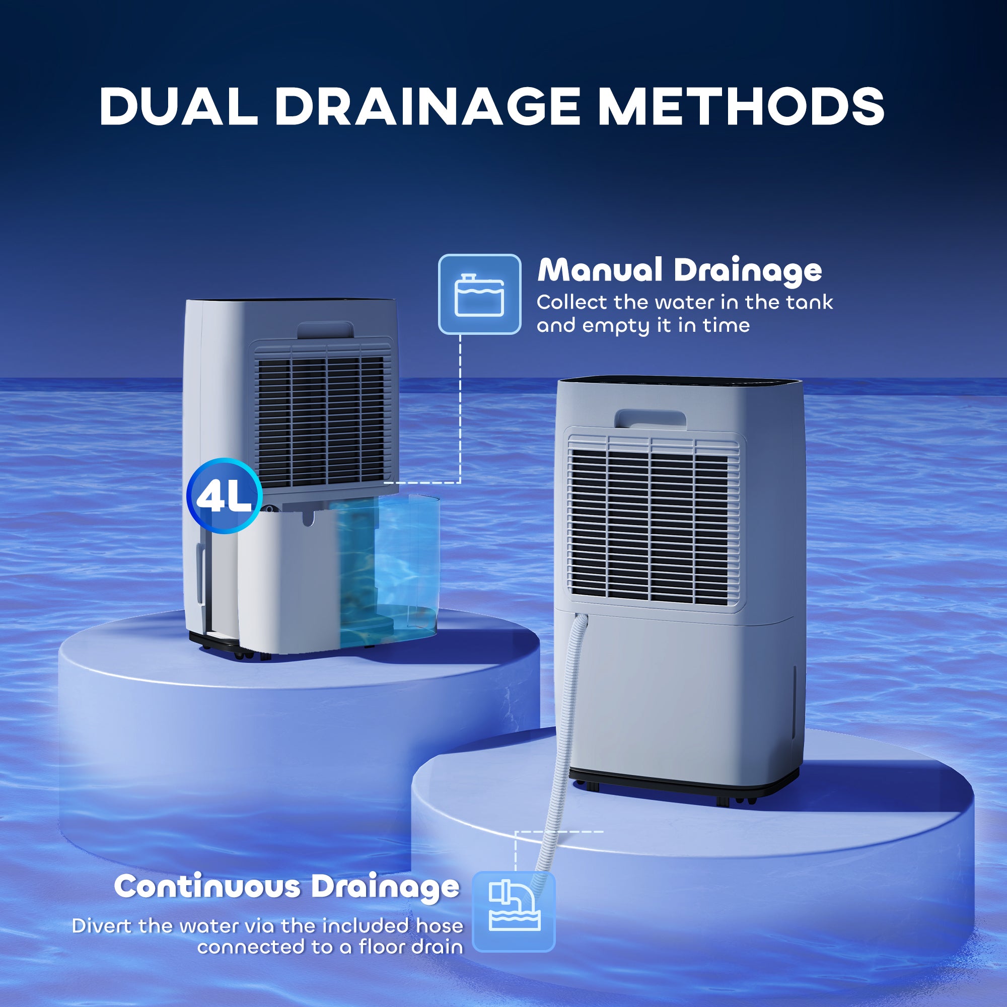 Kozy 20L/Day Portable Dehumidifier for Home, with LED Screen, Sleep Mode, 24H Timer, 4L Water Tank, Electric Air Dehumidifier for Damp Laundry Bedroom Basement