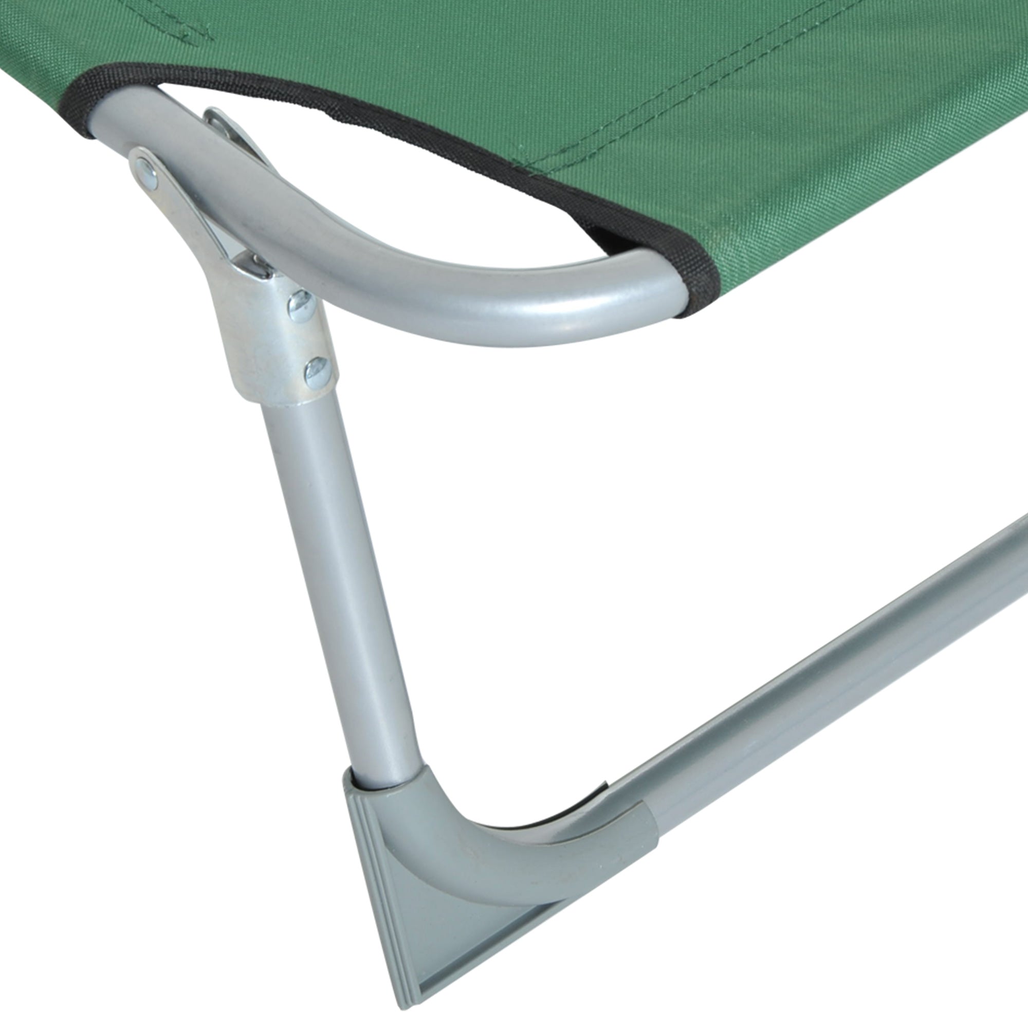 Outsunny Portable Folding Lounger, Durable Oxford Cloth, Adjustable Backrest, Easy Carry, Green