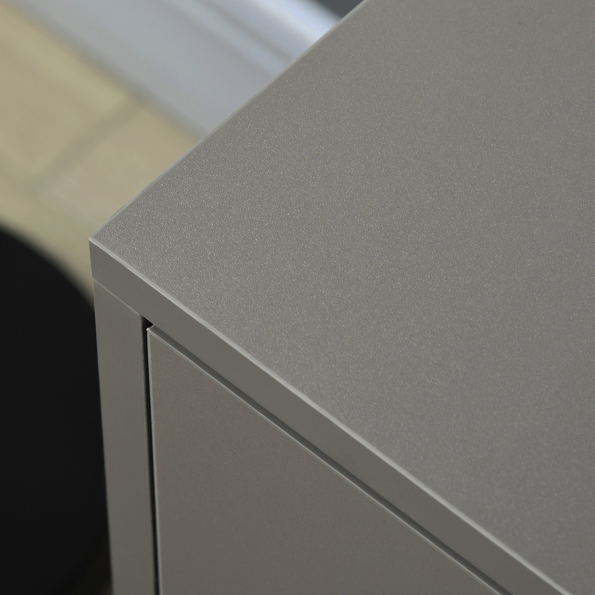 Kozy Freestanding Printer Stand Unit Office Desk Side Mobile Storage w/ Wheels 3 Drawers, 2 Open Shelves Modern Style 80L x 40W x 65H cm - Grey