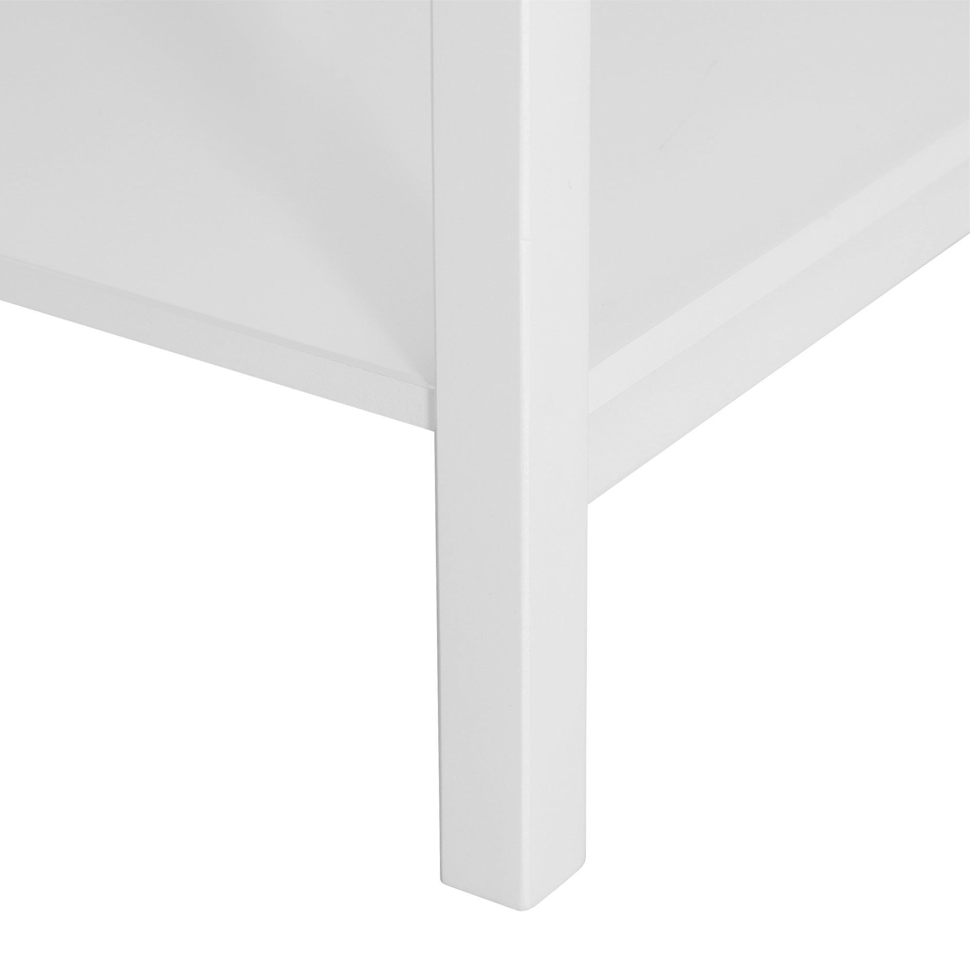 Kozy White Bedside Table, Wooden Side Table, Nightstand, Bedside Cabinet with Drawer and Storage Shelf for Bedroom and Living Room