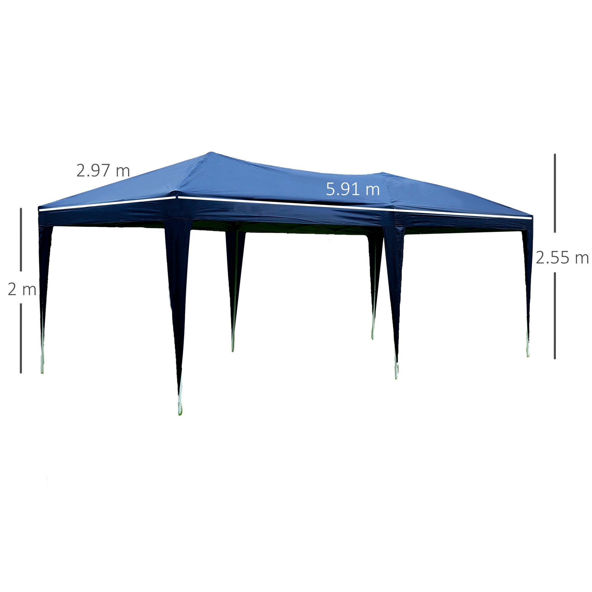 Outsunny 3 x 6m Garden Heavy Duty Water Resistant Pop Up Gazebo Marquee Party Tent Wedding Canopy Awning