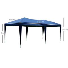 Outsunny 3 x 6m Garden Heavy Duty Water Resistant Pop Up Gazebo Marquee Party Tent Wedding Canopy Awning